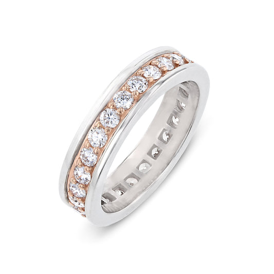 Diamond Rose & White Gold Eternity Band · 1.00ct