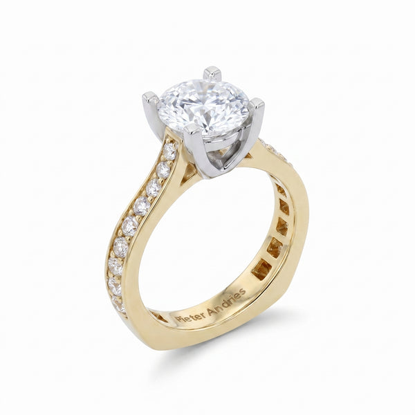 Diamond Yellow Gold Engagement Ring · 5.85ct