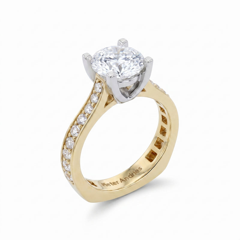Diamond Yellow Gold Engagement Ring · 5.85ct