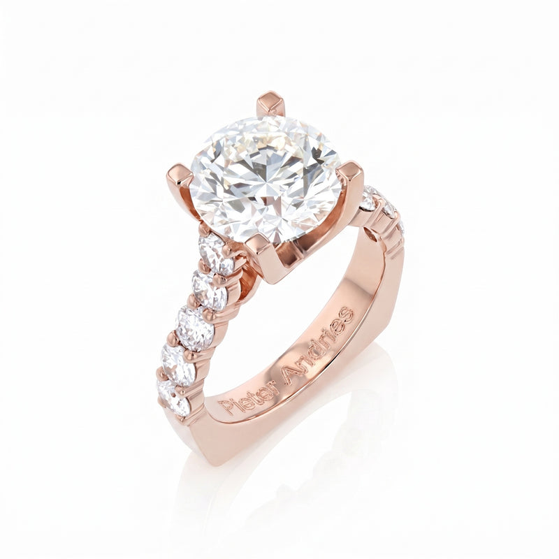 Diamond Rose Gold Engagement Ring · 5.55ct