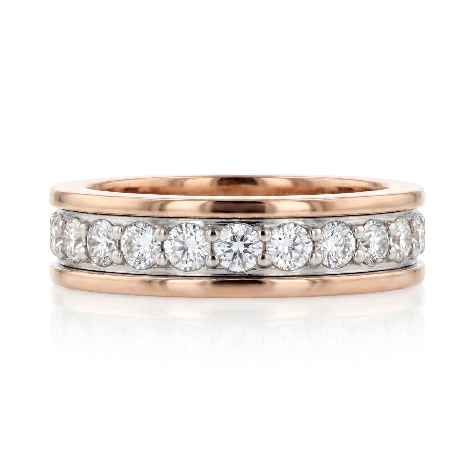 Diamond Rose Gold Eternity Band · 2.57ct