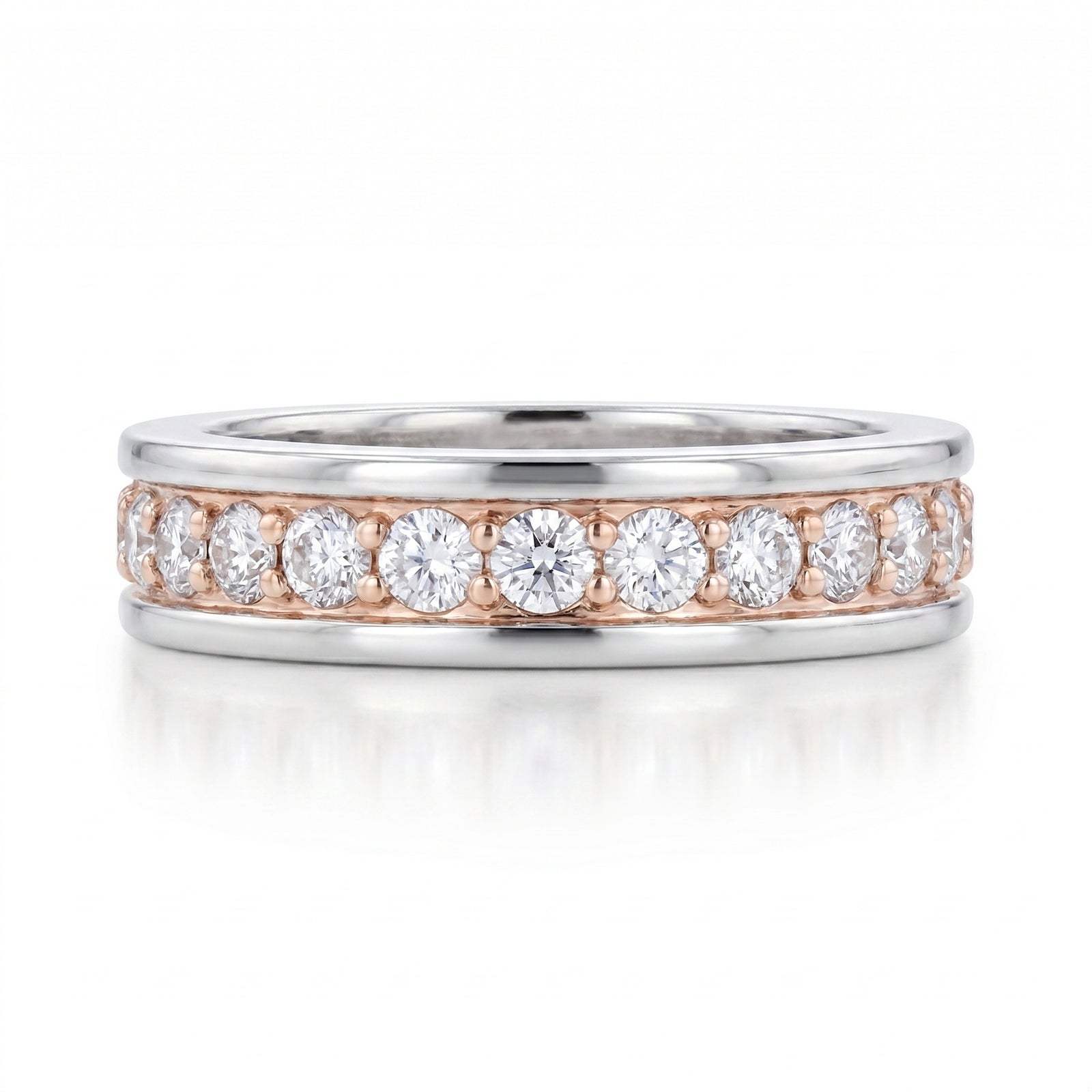 Diamond Rose & White Gold Eternity Band · 1.00ct