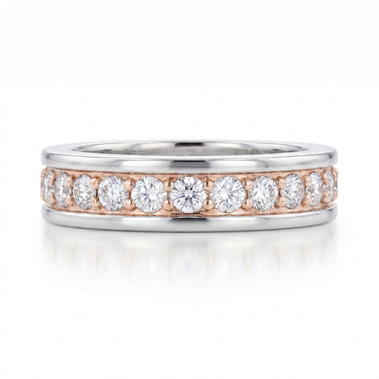 Diamond Rose & White Gold Eternity Band · 1.00ct