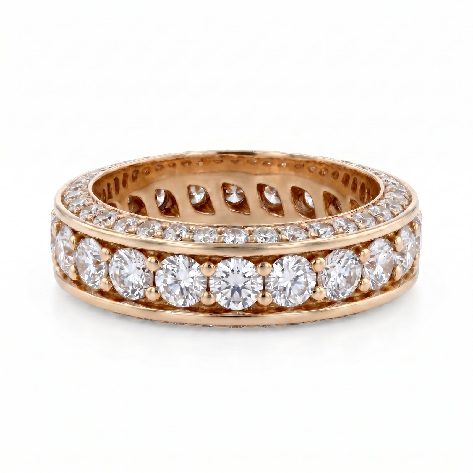 Diamond Rose Gold Eternity Band · 1.89ct