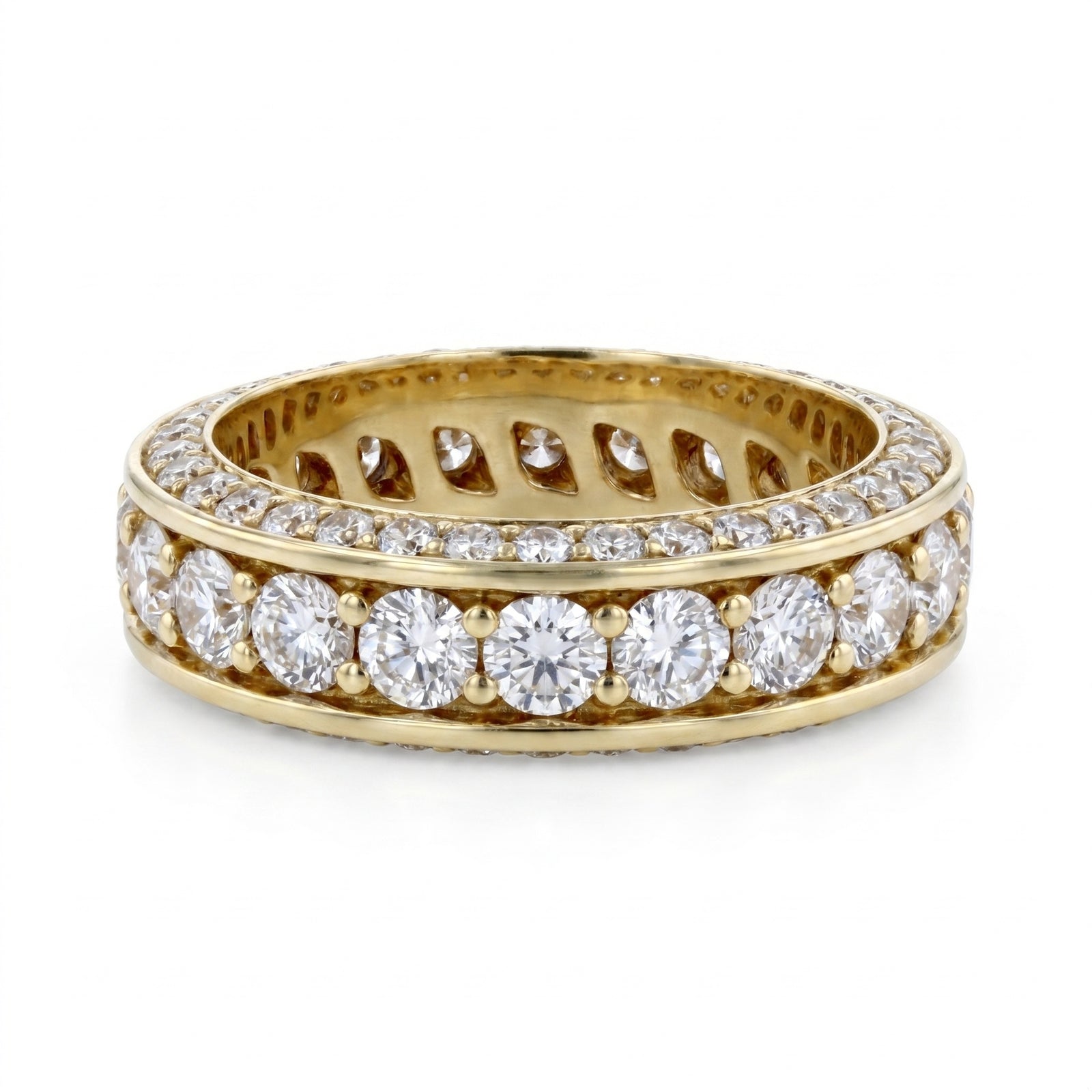 Diamond Yellow Gold Eternity Band · 1.89ct