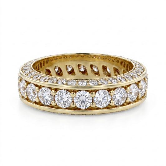 Diamond Yellow Gold Eternity Band · 1.89ct
