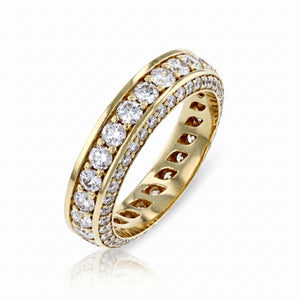 Diamond Yellow Gold Eternity Band · 1.89ct