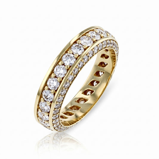 Diamond Yellow Gold Eternity Band · 1.89ct