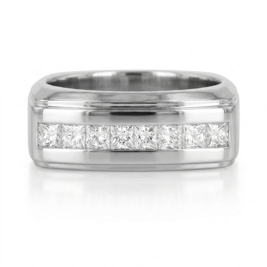 Men's Diamond Platinum Wedding Band · 3.57ct