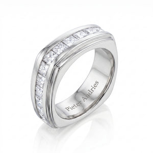 Men's Diamond Platinum Wedding Band · 3.57ct