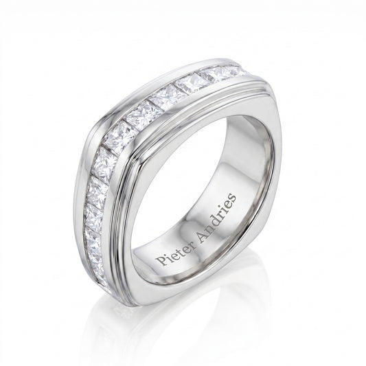 Men's Diamond Platinum Wedding Band · 3.57ct