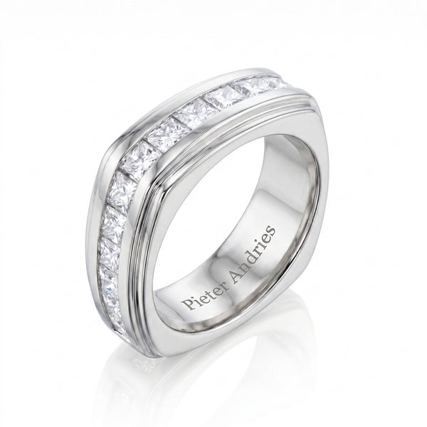 Men's Diamond Platinum Wedding Band · 3.57ct