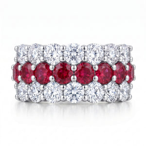 Ruby & Diamond White Gold Wedding Band · 3.58ct