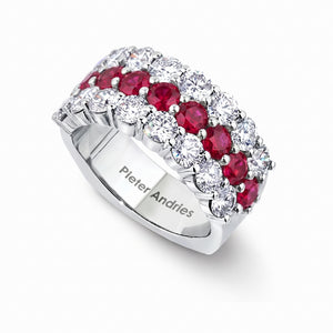 Ruby & Diamond White Gold Wedding Band · 3.58ct