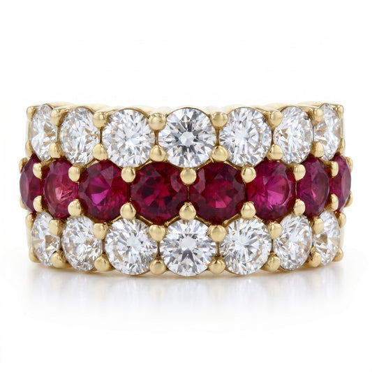 Ruby & Diamond Yellow Gold Ring · 3.58ct