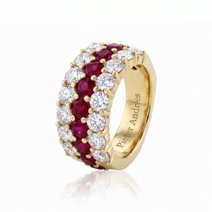Ruby & Diamond Yellow Gold Wedding Band · 3.58ct