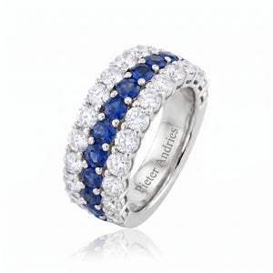 Sapphire & Diamond White Gold Wedding Band · 3.58ct