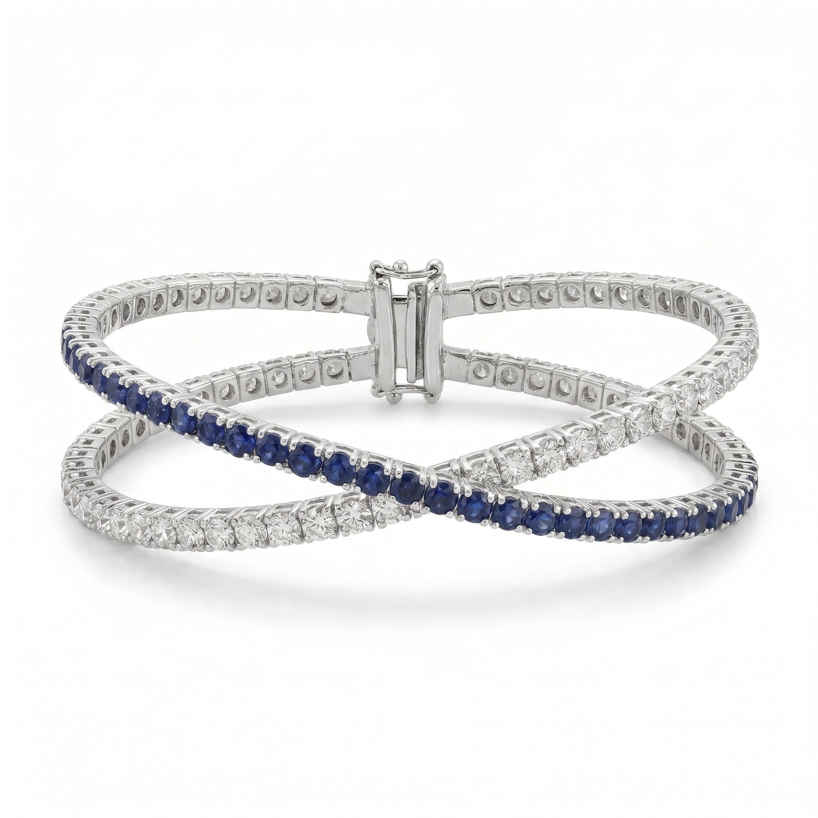 Diamond & Sapphire White Gold Bracelet No. 002