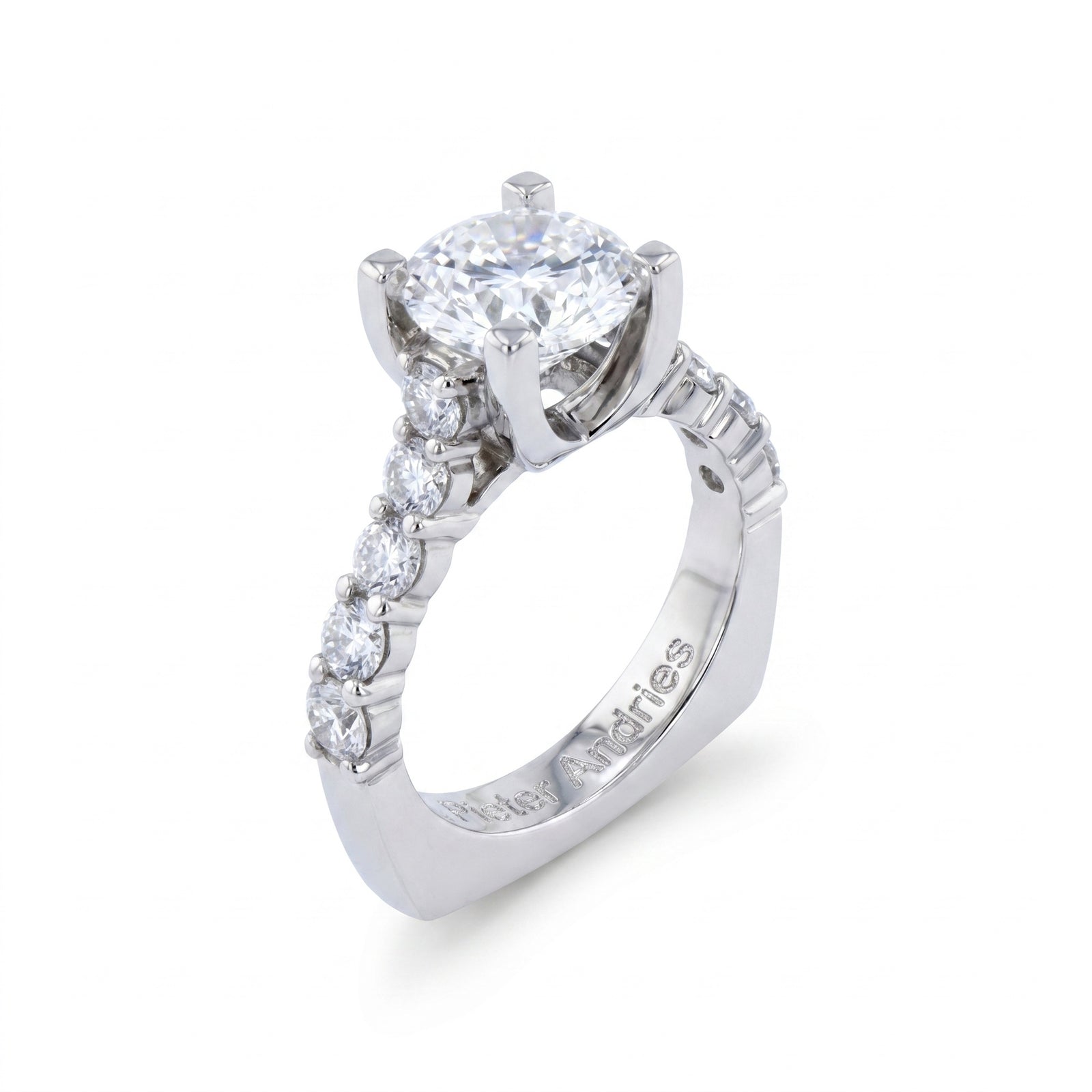 Diamond White Gold Engagement Ring No. 037