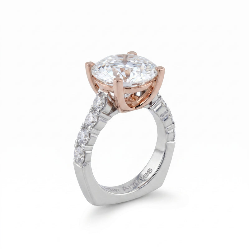 Platinum & 18K Rose Gold Diamond Engagement Ring · 3.02ct