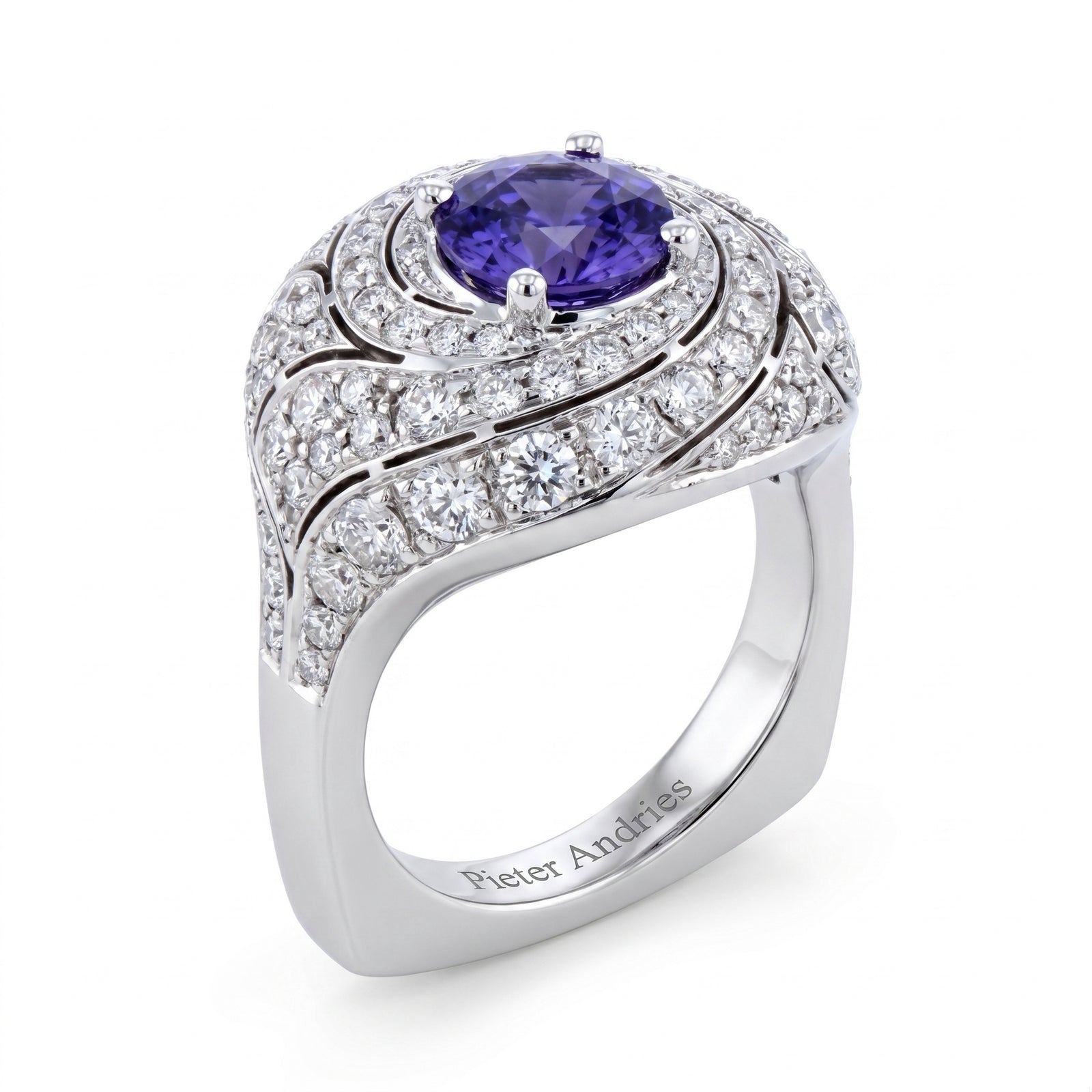 Tanzanite & Diamond White Gold Ring No. 091