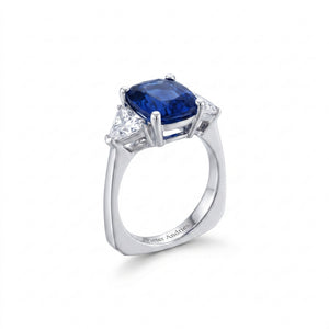 Sapphire & Diamond Platinum Engagement Ring No. 102