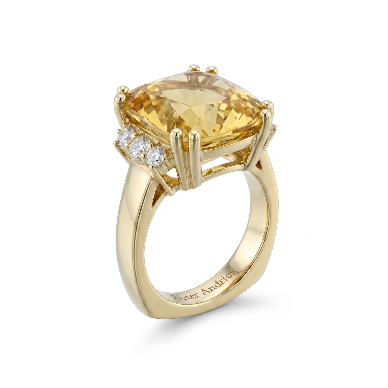Citrine & Diamond Yellow Gold Ring No. 106