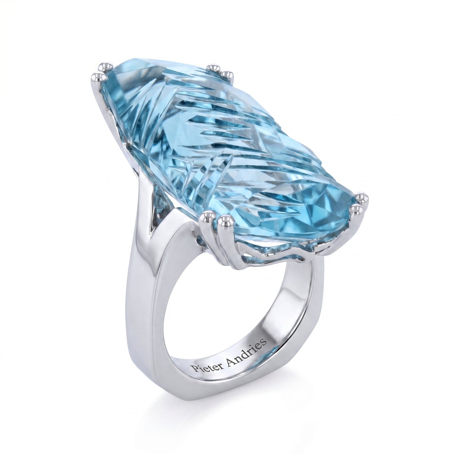 Aquamarine White Gold Ring No. 112