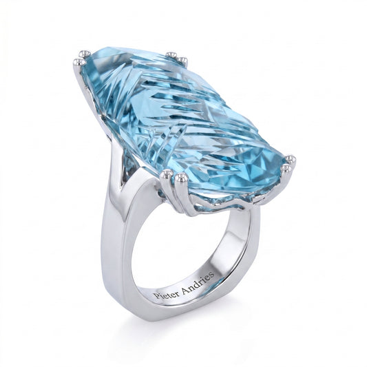 Aquamarine White Gold Ring No. 112