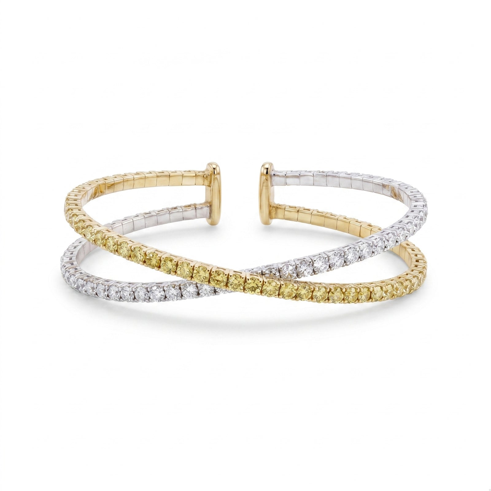 Diamond & Yellow Diamond Mixed Metals Bracelet No. 181