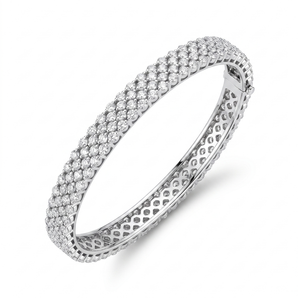 Diamond White Gold Pavé Bangle Bracelet No. 378