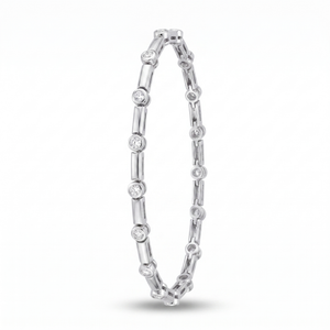Diamond White Gold Bezel Station Bracelet No. 379