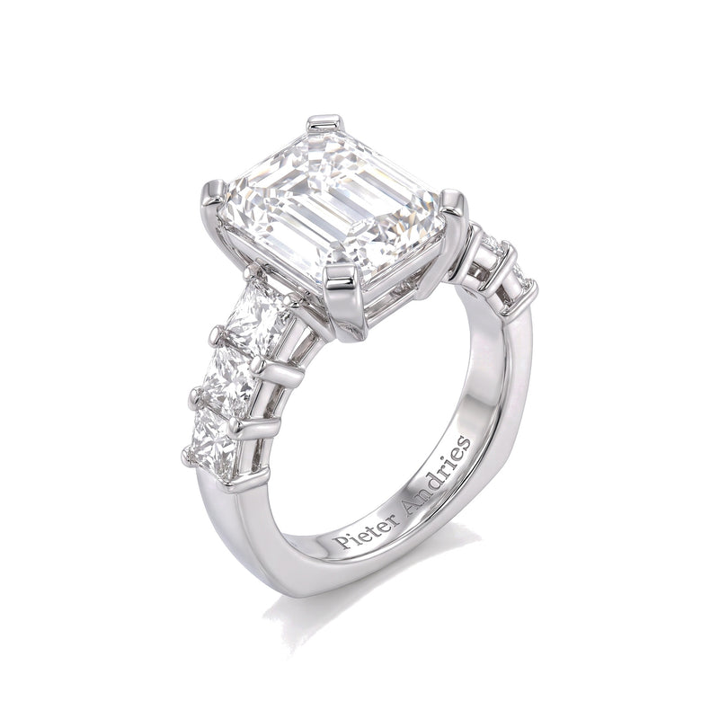 Diamond Platinum Engagement Ring · 13.08ct