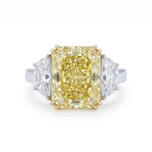 Platinum & 18K Yellow Gold Yellow Diamond & Diamond Engagement Ring · 4.05ct