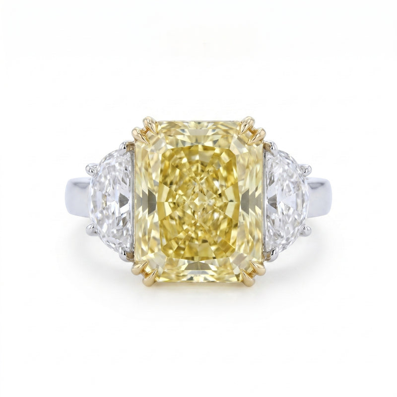 Platinum & 18K Yellow Gold Yellow Diamond & Diamond Engagement Ring · 4.05ct