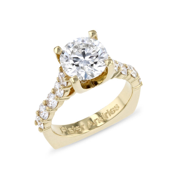 Diamond Yellow Gold Engagement Ring · 2.50ct