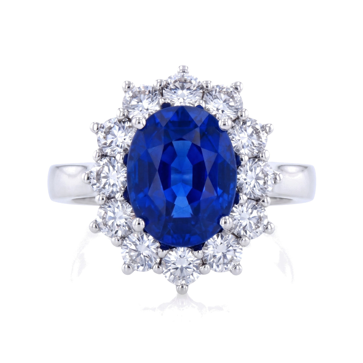 Pieter Andries Sapphire & Diamond Platinum Halo Ring · 3.63ct