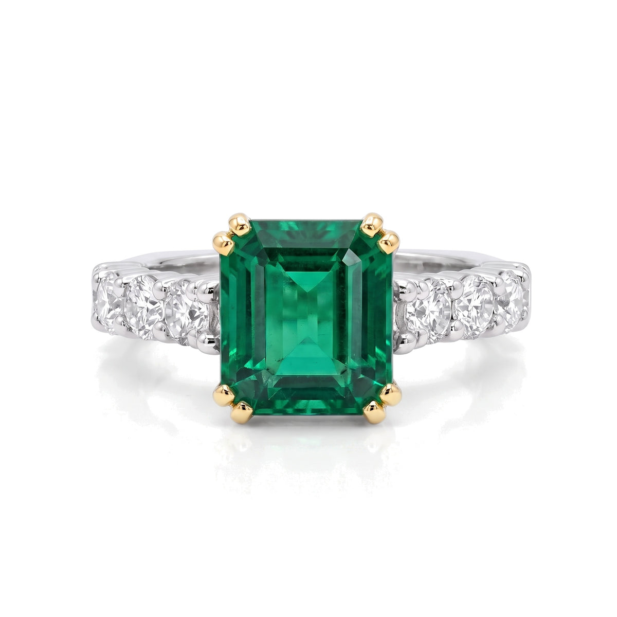 Pieter Andries Platinum & 18K Yellow Gold Emerald & Diamond Ring · 3.36ct