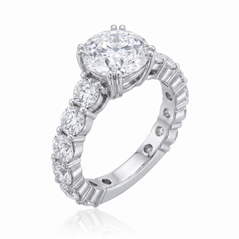 Diamond Platinum Engagement Ring · 5.81ct