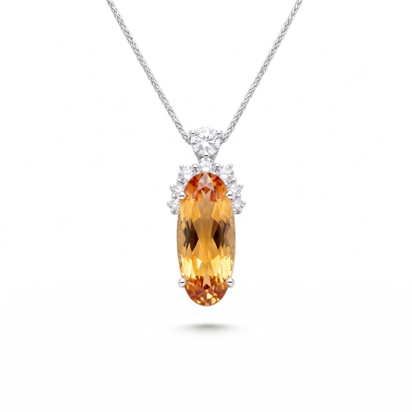 Pieter Andries Precious Topaz & Diamond White Gold Halo Pendant · 8.24ct