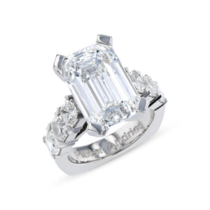 Diamond Platinum Engagement Ring · 13.08ct