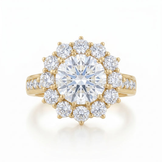 Diamond Yellow Gold Royal Engagement Ring · 1.32ct