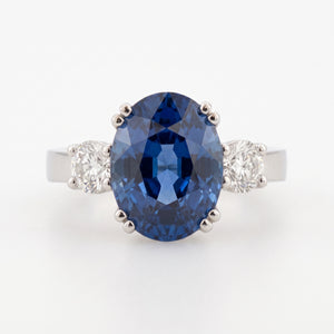 Sapphire & Diamond Platinum Ring No. 387