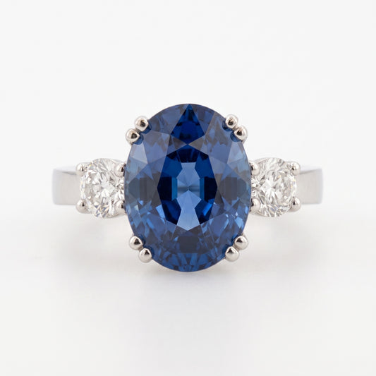 Sapphire & Diamond Platinum Ring No. 387