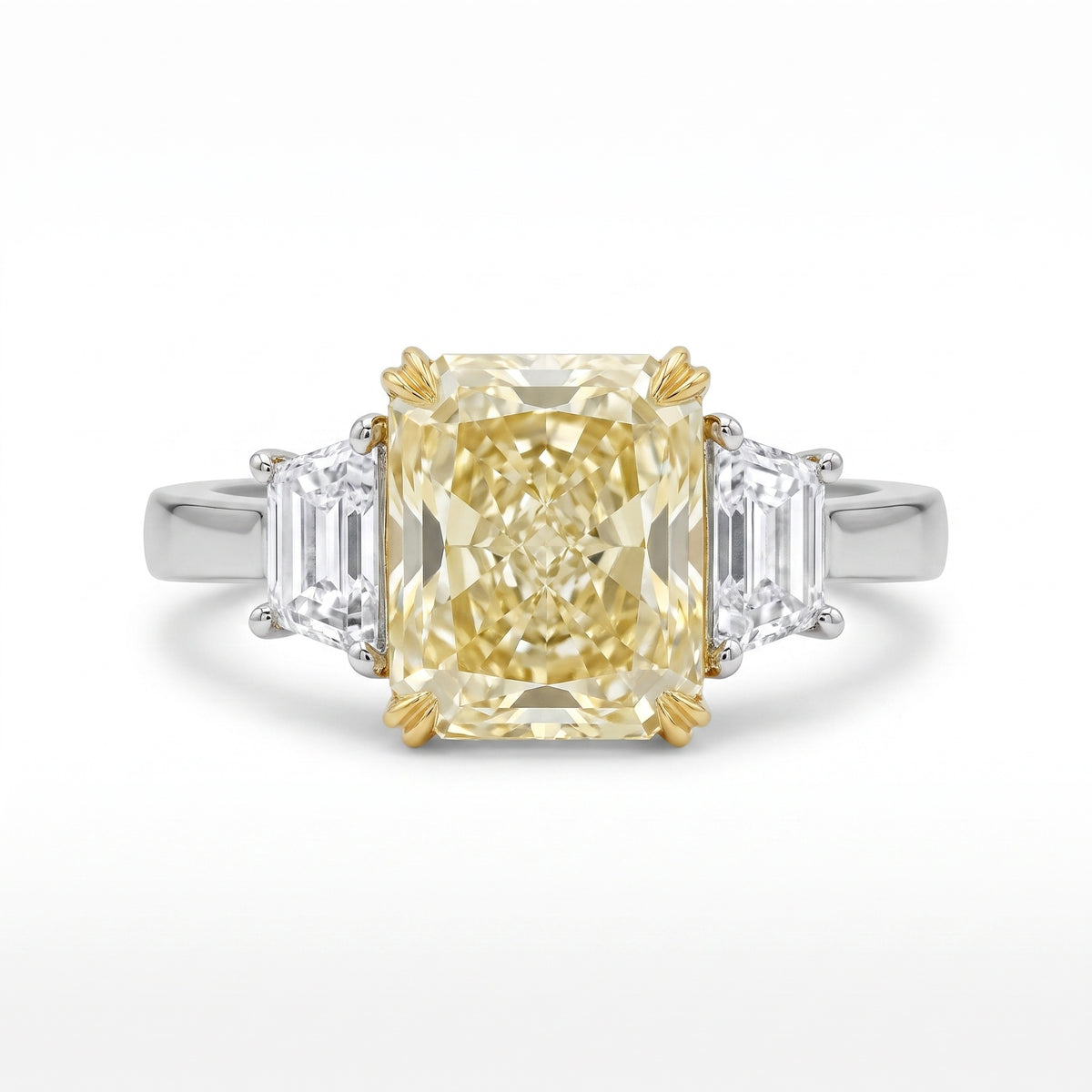 Platinum & 18K Yellow Gold Yellow Diamond & Diamond Ring No. 383