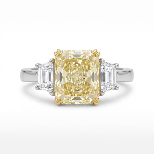 Platinum & 18K Yellow Gold Yellow Diamond & Diamond Ring No. 383