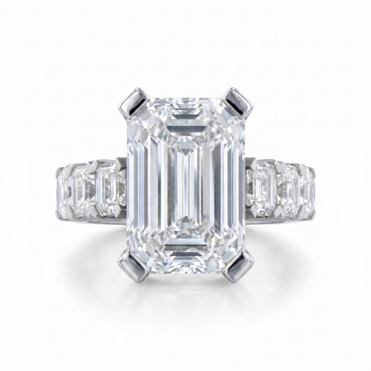 Diamond Platinum Engagement Ring · 13.08ct