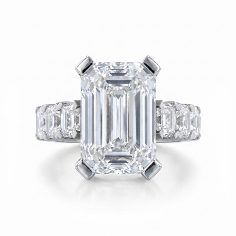 Diamond Platinum Engagement Ring · 13.08ct