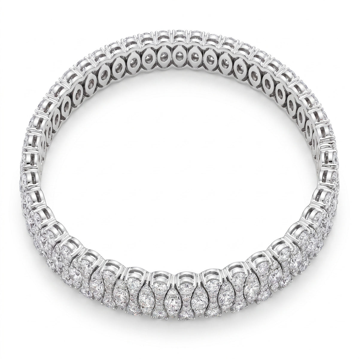 Diamond White Gold Flexible Eternity Bracelet No. 394