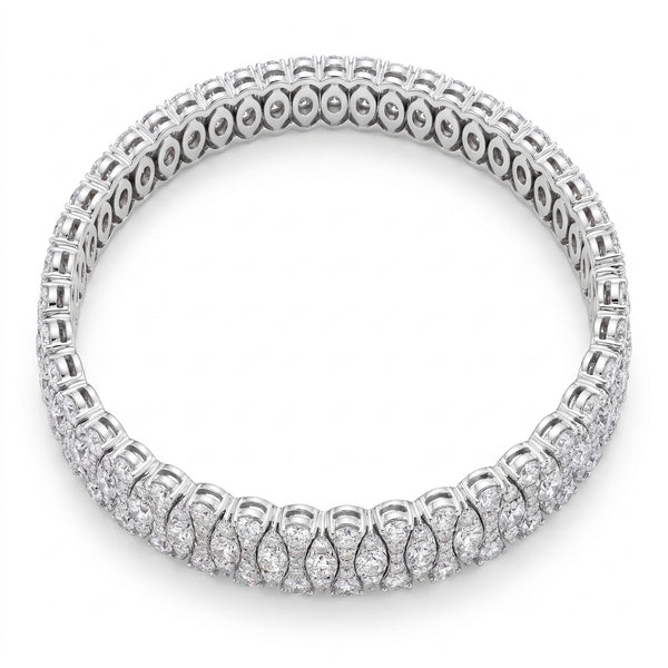 Diamond White Gold Flexible Eternity Bracelet No. 394